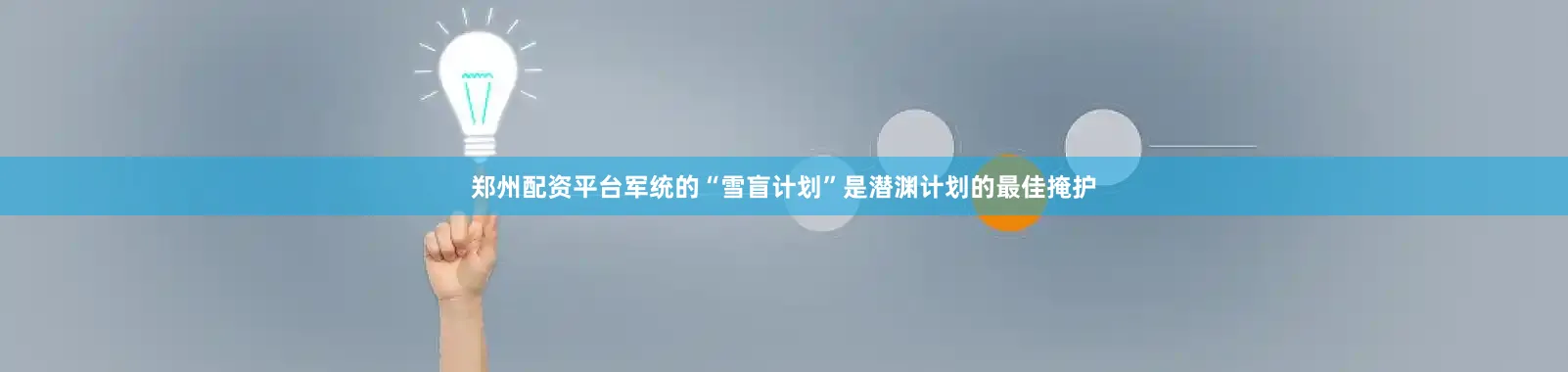 郑州配资平台军统的“雪盲计划”是潜渊计划的最佳掩护